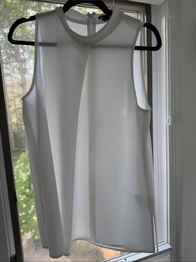 Theory Sleeveless White High-Neck Top L